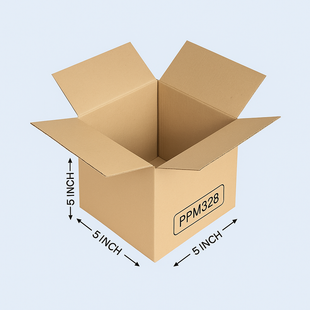 Buy Corrugated Boxes 5x5x5 Inches | Pack Of 250 10rs pp